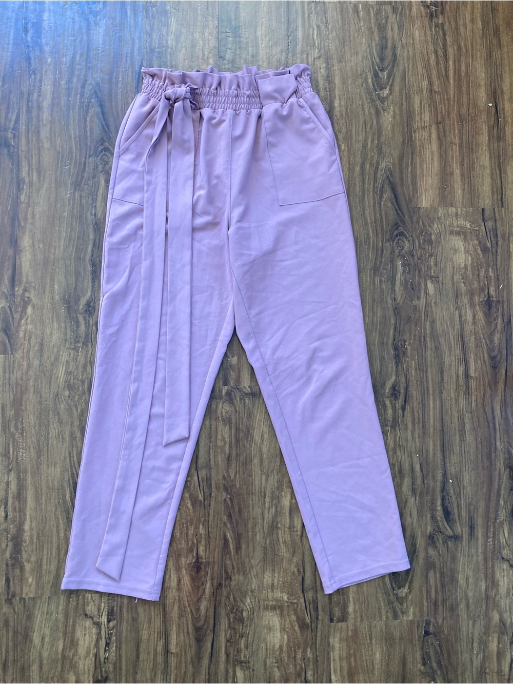 Grace Karin Lavender Tie Waist Casual Women’s Pants Size Medium Summer Chic